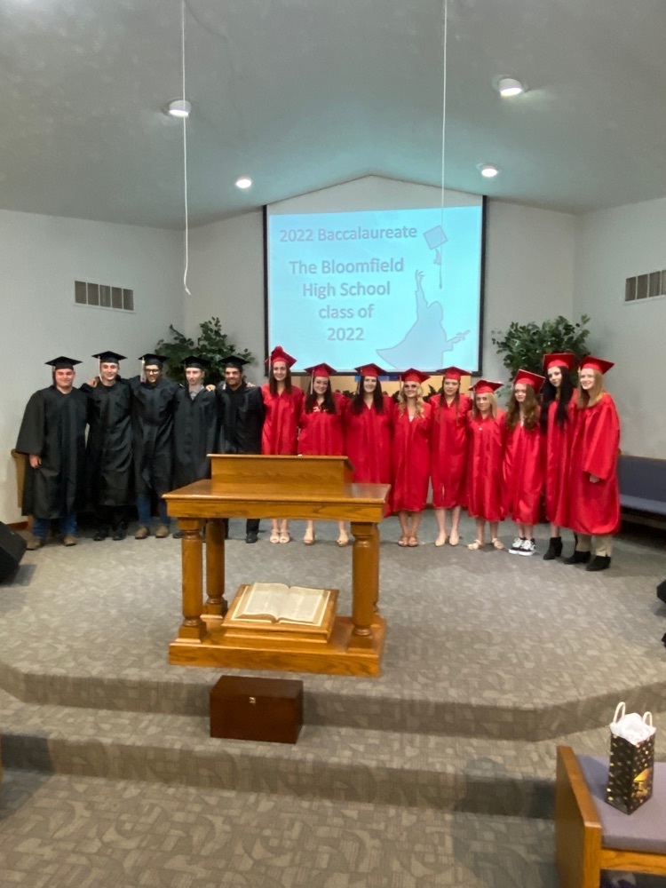 Bloomfield 2022 Grads at baccalaureate 