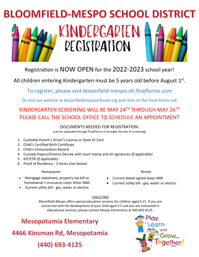 Kindergarten Registration 